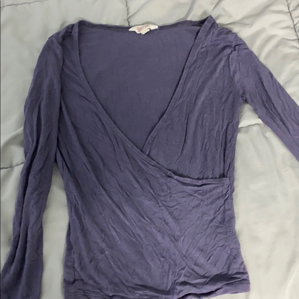 purple, crossover, bodycon long sleeve